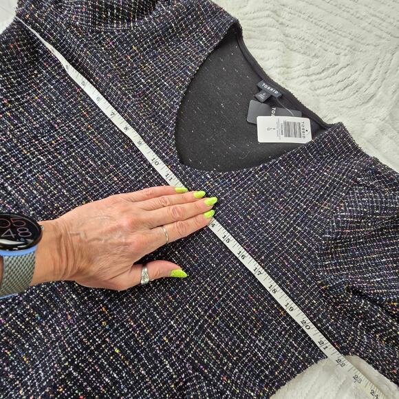 ๐ Torrid NWT Rainbow Boucle V-Neck Peplum Top Large 12 Torrid 0 black - Picture 10 of 17